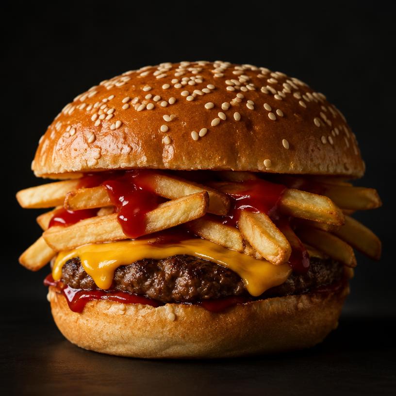 Hamburger me Pomfrit